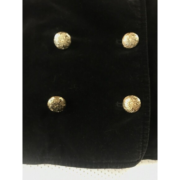 Black Velvet Double Breasted Gold Button Vest Women’s Size 10 - Picture 4 of 10